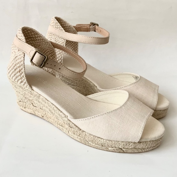 Soludos Womens Open-Toe Midwedge Blush Beige Espadrilles Ankle Strap Sandals 8.5 - Picture 4 of 12